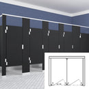 Scranton Toilet Partition, 2 Between Wall Compartments, Plastic, 72"W x 61"D, BW23660-PL-SCRANTON