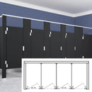 Scranton Toilet Partition, 4 Between Wall Compartments, Plastic, 144"W x 61"D, BW43660-PL-SCRANTON