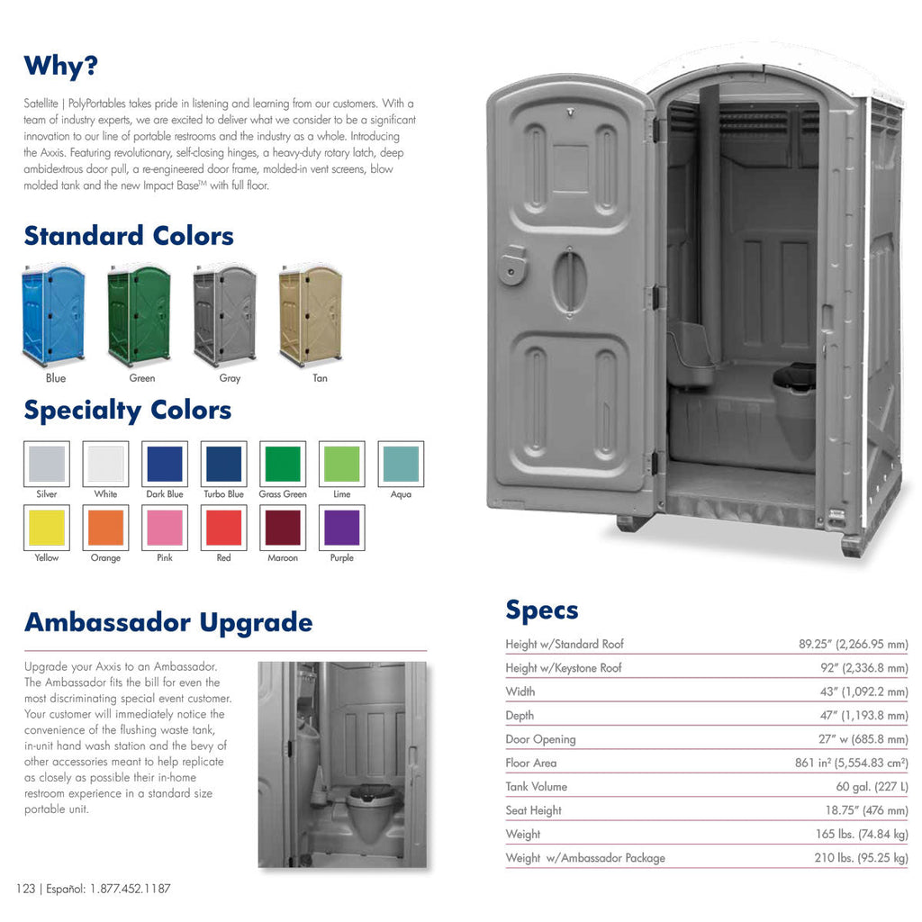 EKサクセス　ダブル　クラフトパンチ　スクールバス Satellite Fleet Portable Restroom, Axxis | Portable Toilets
