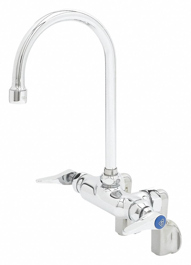 T&S Brass Chrome, Gooseneck, Bar Faucet, Manual Faucet Activation, 13.80 gpm - B-0341