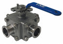 Top Brand 1 in Pipe Size Pad Lockable Sanitary Ball Valve Clamp Connection, Full L Port - EG93CCC-61.0