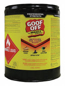 Goof Off Adhesive, Asphalt, Glue, Paint, and Tar Remover, 5 gal., Drum, Ready to Use, Hard Nonporous Surfaces - FG750