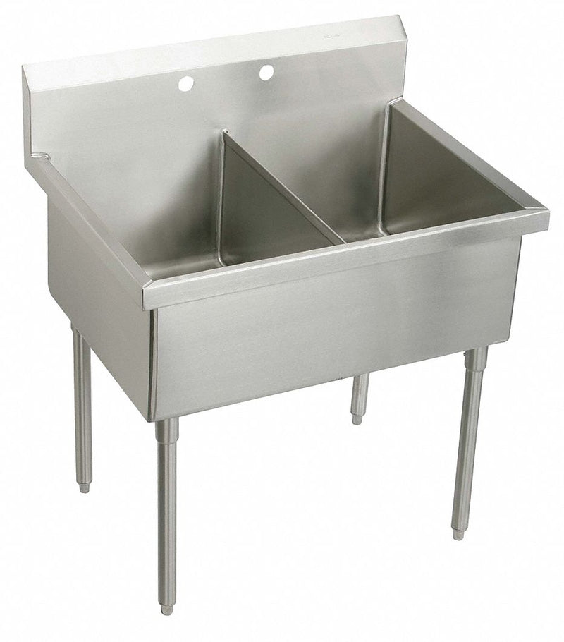 Elkay Stainless Steel Scullery Sink, Without Faucet, 16 Gauge, Floor Mounting Type - RNSF82482