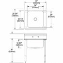 Elkay Stainless Steel Scullery Sink, Without Faucet, 16 Gauge, Floor Mounting Type - RNSF81242