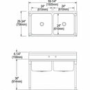 Elkay Stainless Steel Scullery Sink, Without Faucet, 16 Gauge, Floor Mounting Type - RNSF82482