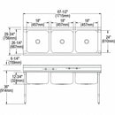 Elkay Stainless Steel Scullery Sink, Without Faucet, 16 Gauge, Floor Mounting Type - RNSF83544