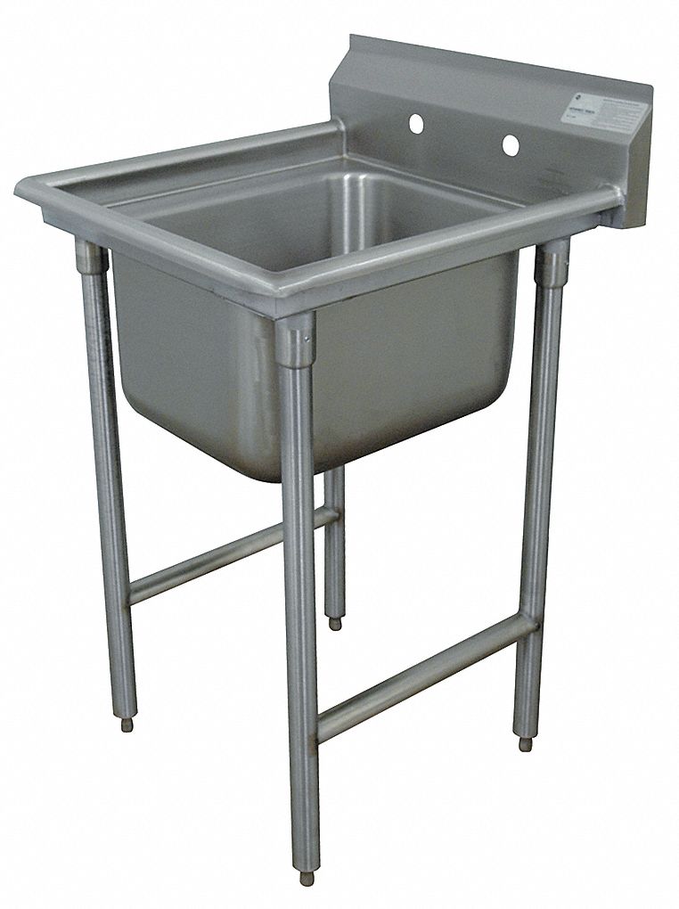 Advance Tabco Stainless Steel Scullery Sink, Without Faucet, 18 Gauge, Floor Mounting Type - 9-41-24