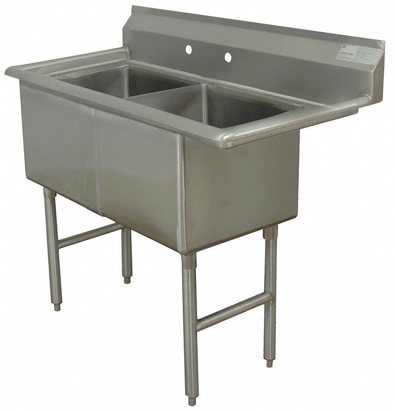 Advance Tabco Stainless Steel Scullery Sink, Without Faucet, 16 Gauge, Floor Mounting Type - FC-2-1818-X
