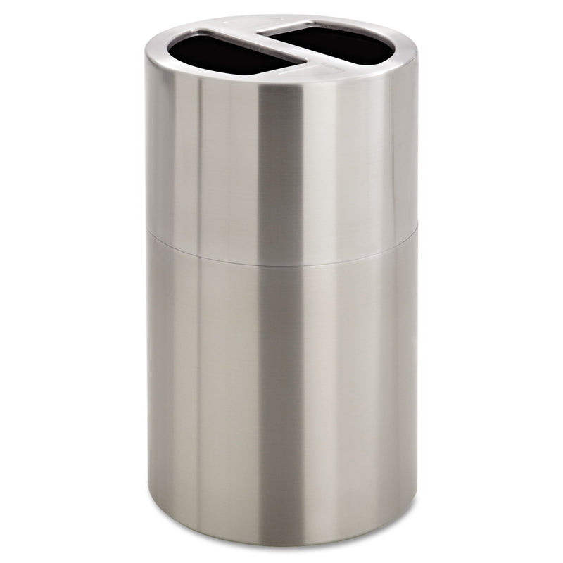 Safco Dual Recycling Receptacle, 30 Gal, Stainless Steel - SAF9931SS