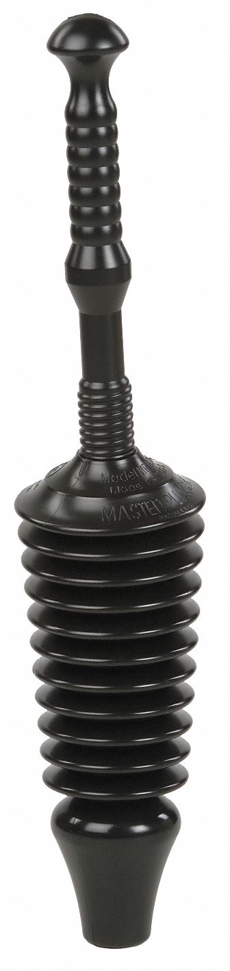 Top Brand Bellows Plunger, 5 in Cup Dia., 11 1/4 in Handle Length, Polyethylene Plunger Material - 12G691