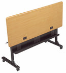 MooreCo Rectangle Mobile Training Table, Teak, 60 inW x 24 in Depth - 89775