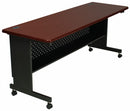 MooreCo Rectangle Mobile Training Table, Mahogany, 60 inW x 24 in Depth - 89959