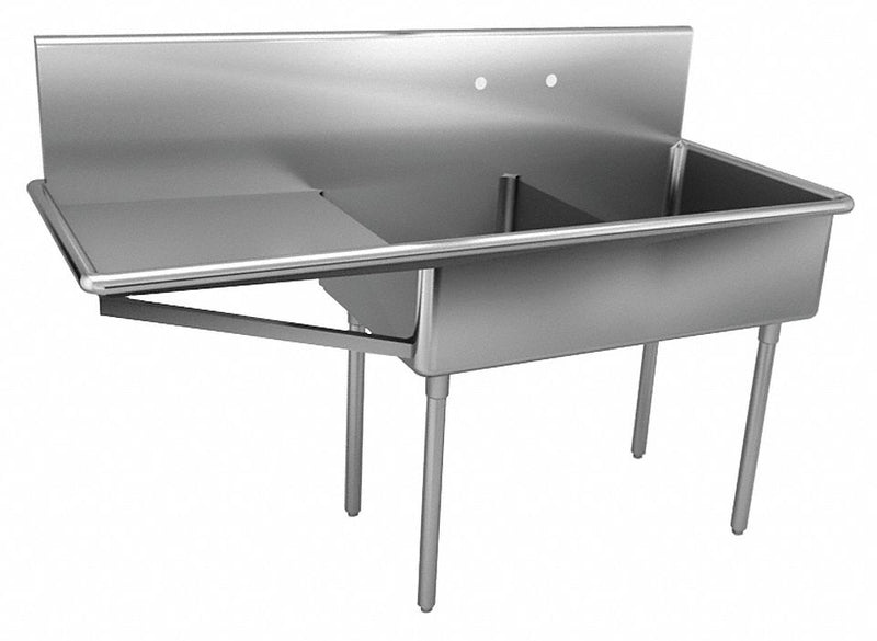 Just Manufacturing Just Manufacturing, Scullery Group Series, 24 in x 24 in, Stainless Steel, Scullery Sink - NSFB-248-24L-2