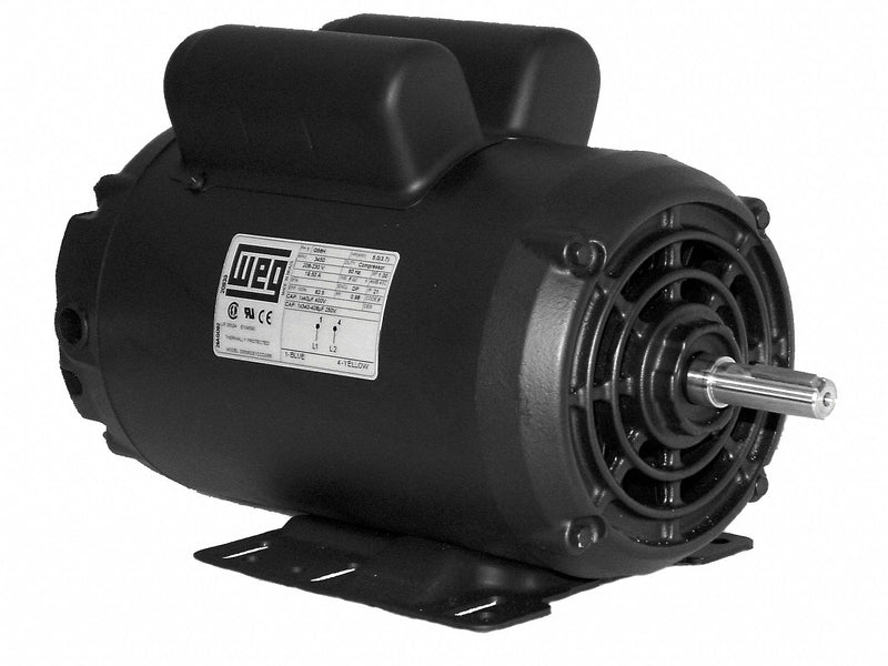 WEG 6 3/8 HP Commercial Duty Air Compressor Motor,Capacitor-Start/Run,3510 Nameplate RPM,240 Voltage - 00636OS1XCD182/4Y