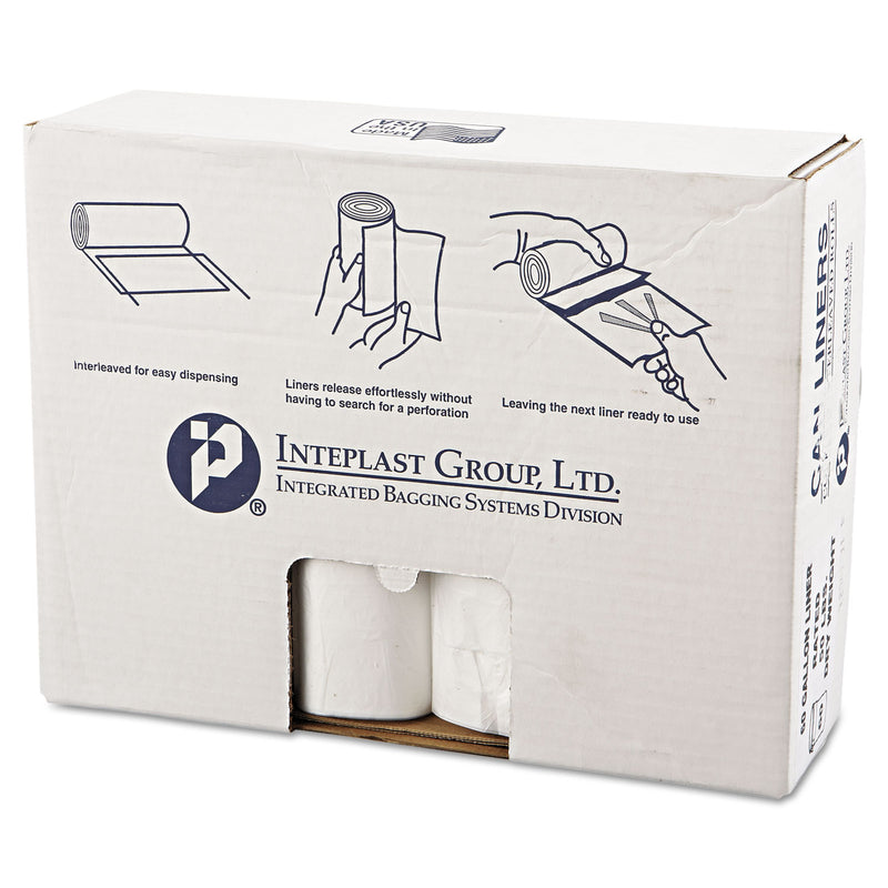 Inteplast High-Density Commercial Can Liners Value Pack, 60 Gal, 12 Microns, 38