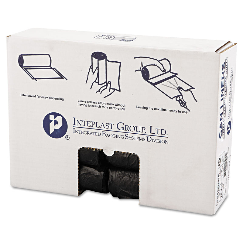 Inteplast High-Density Commercial Can Liners, 16 Gal, 6 Microns, 24" X 33", Black, 1,000/Carton - IBSS243306K
