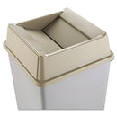 Rubbermaid Untouchable Square Swing Top Lid, Plastic, 20.13W X 20.13D X 6.25H, Beige - RCP2664BEI