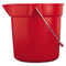 Rubbermaid Brute Round Utility Pail, 10Qt, Red - RCP2963RED