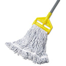 Rubbermaid Web Foot Finish Mop, White, Med, Cotton/Synthetic, 1". White Headband, 6/Carton - RCPA412