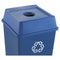 Rubbermaid Untouchable Bottle And Can Recycling Top, Square, 20.13W X 20.13D X 6.25H, Blue - RCP2791BLU