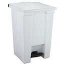 Rubbermaid Indoor Utility Step-On Waste Container, Square, Plastic, 12 Gal, White - RCP6144WHI