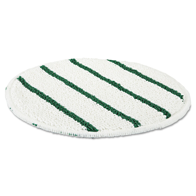 Rubbermaid Low Profile Scrub-Strip Carpet Bonnet, 21" Diameter, White/Green - RCPP271