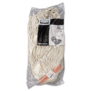 Rubbermaid Premium Cut-End Cotton Wet Mop Head, 16Oz, White, 1" Orange Band, 12/Carton - RCPF11612