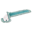 Rubbermaid Hygen Dry Dusting Mop Heads With Fringe, 36", Microfiber, Green - RCPQ438