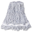 Rubbermaid Web Foot Finish Mop, White, Med, Cotton/Synthetic, 1". White Headband, 6/Carton - RCPA412