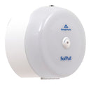 Georgia-Pacific Toilet Paper Dispenser, SofPull(R), White, Center Pull, (1) Roll Dispenser Capacity, Plastic - 56507
