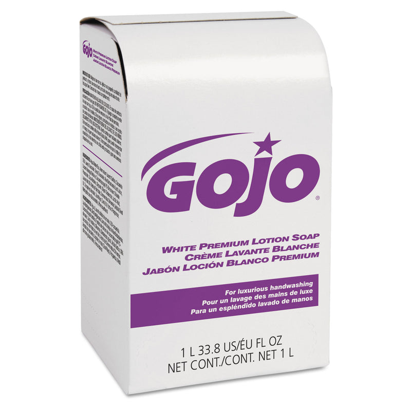 GOJO White Premium Lotion Soap, Spring Rain Scent, Nxt 1000 Ml Refill, 8/Carton - GOJ2104