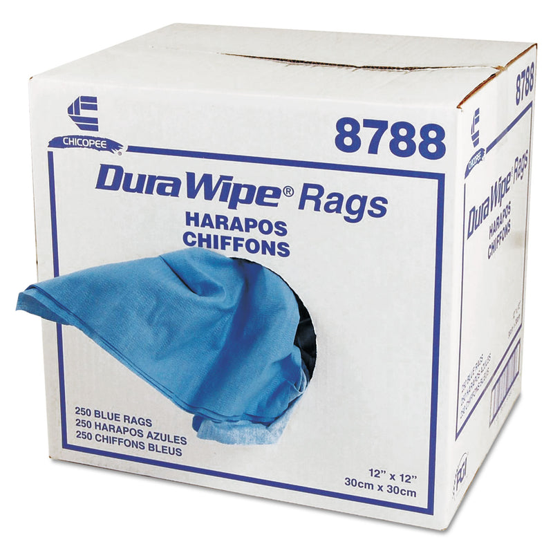 Chix Durawipe General Purpose Towels, 12 X 12, Blue, 250/Carton - CHI8788