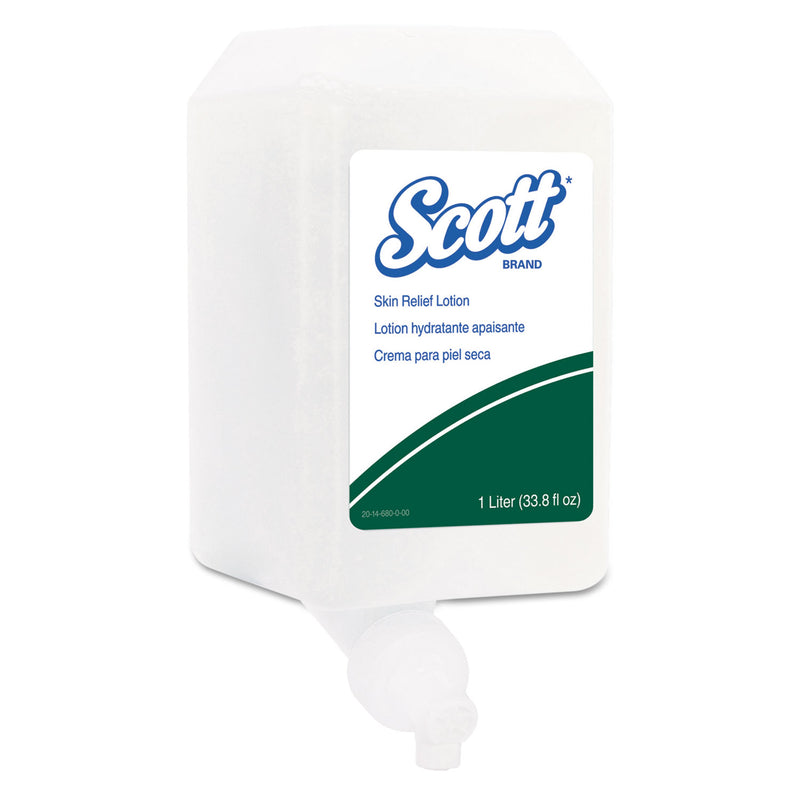 Scott Skin Relief Lotion, Fragrance Free, 1 L Bottle, 6/Carton - KCC35365CT