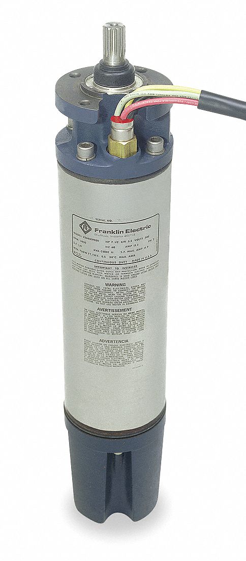 Franklin 5 HP Deep Well Submersible Pump Motor,Capacitor-Start,3450 Nameplate RPM,230 Voltage - 2261109020