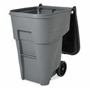 Rubbermaid 95 gal Rectangular Rollout Trash Can, Plastic, Gray - FG9W2200GRAY