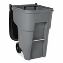 Rubbermaid 95 gal Rectangular Rollout Trash Can, Plastic, Gray - FG9W2200GRAY