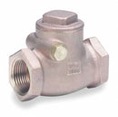 Milwaukee Valve Check Valve, 1 1/4 in, Single, Inline Swing, Bronze, FNPT x FNPT - 509 1 1/4