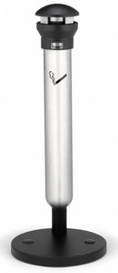 Rubbermaid 1 1/4 gal Cigarette Receptacle, 39 1/2 in Height, 15 1/2 in Base Dia., Metal, Silver - FG9W3100SSBLA