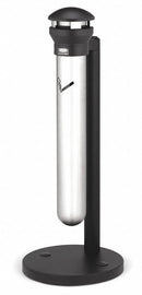 Rubbermaid 1 1/4 gal Cigarette Receptacle, 39 1/2 in Height, 15 1/2 in Base Dia., Metal, Silver - FG9W3100SSBLA