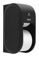 Georgia-Pacific Toilet Paper Dispenser, Compact(R), Black, Coreless, (2) Rolls Dispenser Capacity, Plastic - 56790A