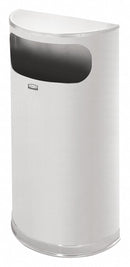 Rubbermaid 9 gal Half-Round Fire-Resistant Wastebasket, Metal, Silver - FGSO8SSSPL