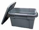 Rubbermaid Storage Tote, Color Gray, Outside Height 15 1/8 in, Outside Length 27 7/8 in - FG9S3100GRAY