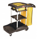 Rubbermaid Black, Janitor Cart, Overall Length 49 3/4 in, Overall Width 22 19/64 in - FG9T7200BLA