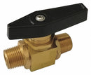 Top Brand Mini Ball Valve, Brass, Inline, 2-Piece, Pipe Size 3/8 in, Connection Type MNPT x MNPT - 1WMT5