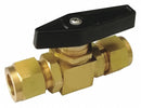 Top Brand Mini Ball Valve, Brass, Inline, 2-Piece, Pipe Size 3/8 in, Tube Size 3/8 in - G-PMYS-38