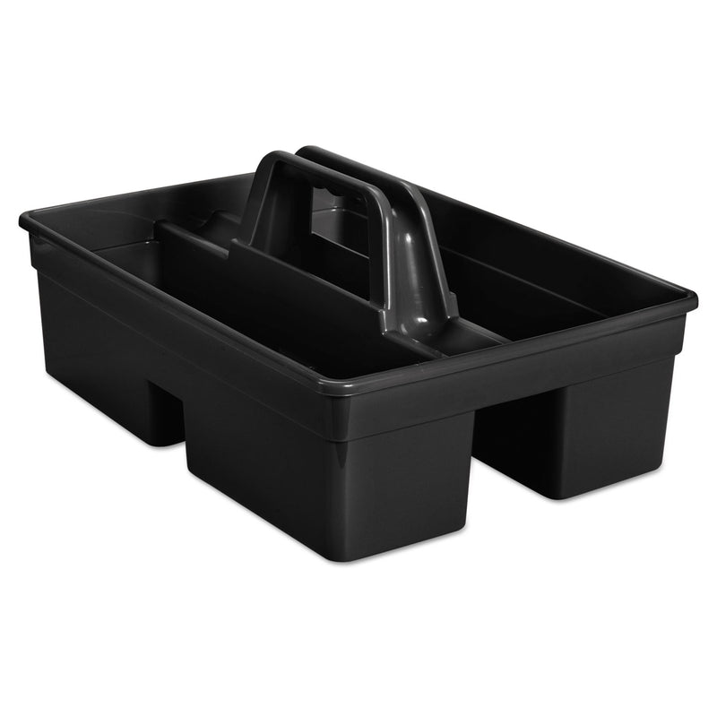 Rubbermaid Executive Carry Caddy, 2-Compartment, Plastic, 10.75W X 6.5H, Black - RCP1880994