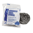 Royal Regular Stainless Steel Sponge, Polybagged, 1.50 Oz, 12 Pk, 144/Ct - RPPS730