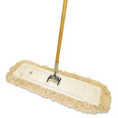 Boardwalk Cut-End Dust Mop Kit, 24 X 5, 60" Wood Handle, Natural - BWKM245C