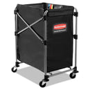Rubbermaid Collapsible X-Cart, Steel, Four Bushel Cart, 20.33W X 24.1D X 34H, Black/Silver - RCP1881749