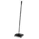 Rubbermaid Floor & Carpet Sweeper, Plastic Bristles, 44" Handle, Black/Gray - RCP421288BLA